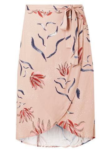 Dorothy Perkins *vila Pink Pint Print Midi Skirt