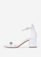 *showcase Ivory Satin Sapphire Sandals