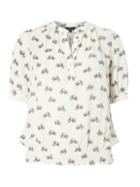 Dorothy Perkins Cream Bike Print Shirred Top