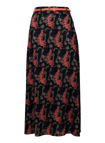 Dorothy Perkins *izabel London Curve Navy Floral Print Maxi Skirt