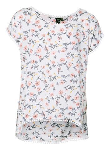 Dorothy Perkins *izabel London White Pom Pom Hem T-shirt