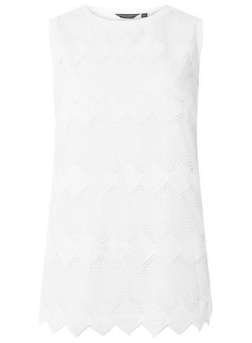 Dorothy Perkins *tall Ivory Zig Zag Lace Shell Top