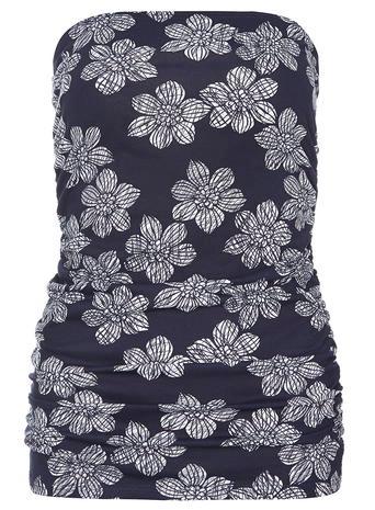 Dorothy Perkins Navy Floral Ruched Bandeau