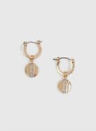 Dorothy Perkins Gold Pave Circle Drop Earrings