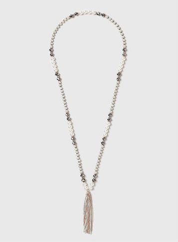 Dorothy Perkins Multi Coloured Pearl And Tassel Necklace