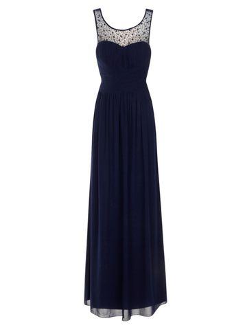 Dorothy Perkins *little Mistress Navy Embellished Maxi Dress