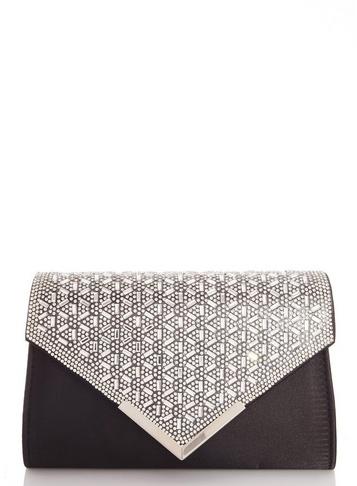 *quiz Black Jewel Envelope Bag