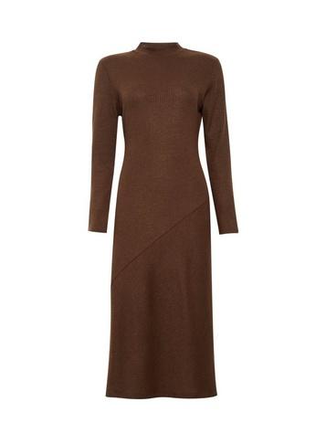 Dorothy Perkins Chocolate High Neck Midi Dress