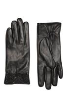 Dorothy Perkins Black Leather Lace Trim Gloves