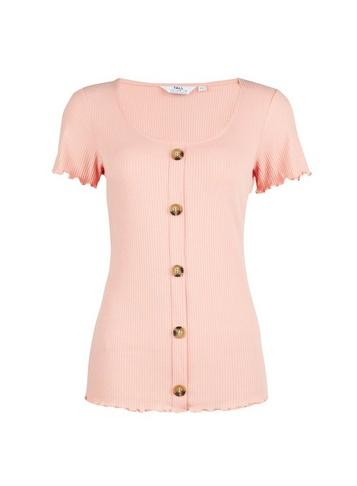 Dorothy Perkins *tall Coral Rib Button Top