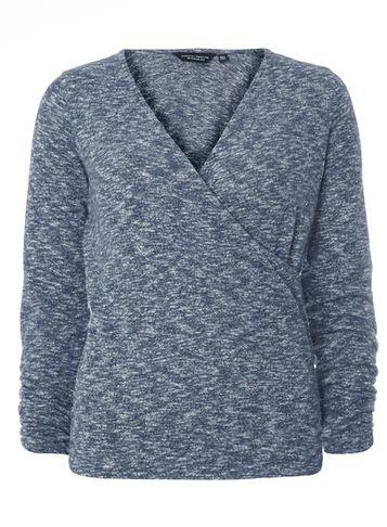 Dorothy Perkins Navy Ruched Wrap Top