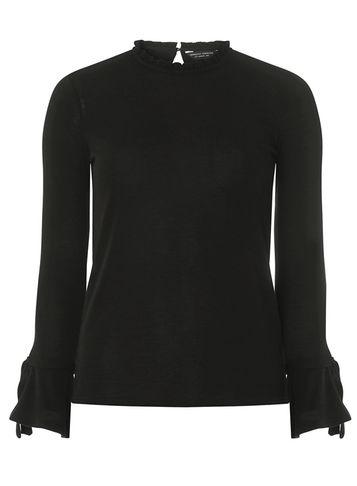 Dorothy Perkins Black Pie Crust Tie Sleeve Top