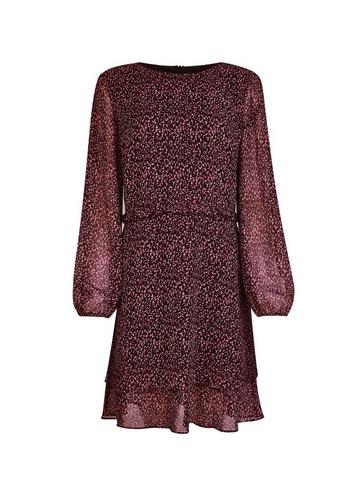 Dorothy Perkins Purple Ditsy Print Ruffle Fit And Flare Dress