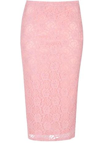 Dorothy Perkins *alice & You Pink Lace Midi Skirt