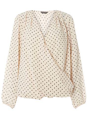 Dorothy Perkins Blush Spotted Wrap Top