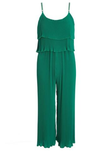 *quiz Green Pleated Culotte Jumpsuit