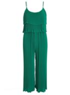 *quiz Green Pleated Culotte Jumpsuit
