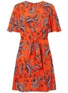 Dorothy Perkins Red Paisley Tie Front Skater Dress