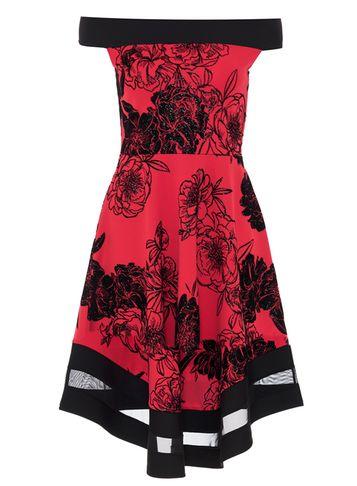 Dorothy Perkins *quiz Red Glitter Bardot Dress