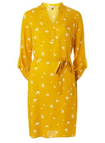 Dorothy Perkins *billie & Blossom Yellow Swallow Shirt Dress