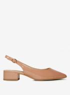 Dorothy Perkins Blush Pu 'daphne' Block Heel Slingback Court Shoes