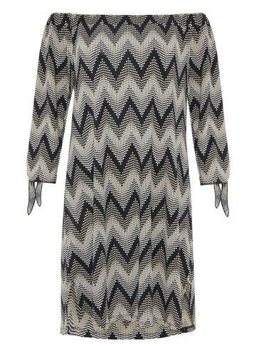 Dorothy Perkins *quiz Black Stone Zig Zag Shift Dress