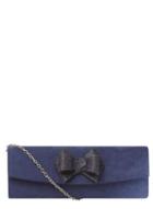 Dorothy Perkins Navy Glitter Bow Curved Clutch