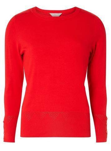 Dorothy Perkins Petite Red Detail Cuff Jumper