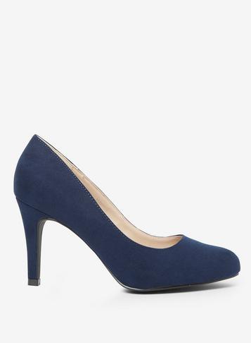 Dorothy Perkins Wide Fit Navy Dallas Court Shoes
