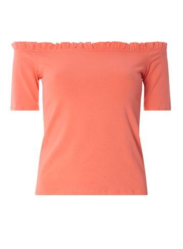Dorothy Perkins Coral Ruffle Edge Bardot Top