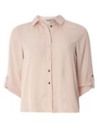Dorothy Perkins Petite Blush Roll Sleeve Shirt