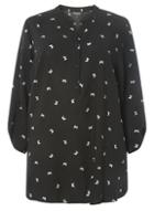 Dorothy Perkins *billie & Blossom Curve Black Butterfly Print Shirt