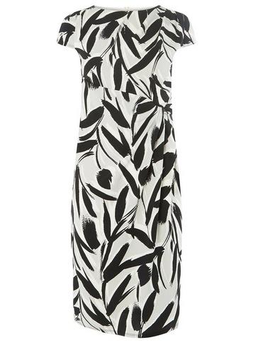 *lily & Franc Monotone Floral Print Manipulated Shift Dress