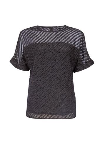 Dorothy Perkins Black Diagonal Burnout T-shirt