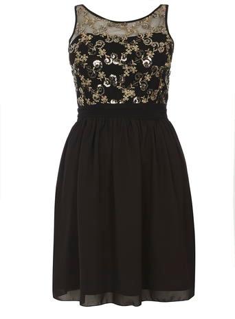 Dorothy Perkins *sienna.c Gold Sequin Dress