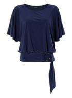 *roman Originals Navy Ring Detail Blouson Top