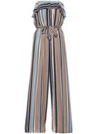Dorothy Perkins *quiz Multi Coloured Striped Strapless Jumpsuit