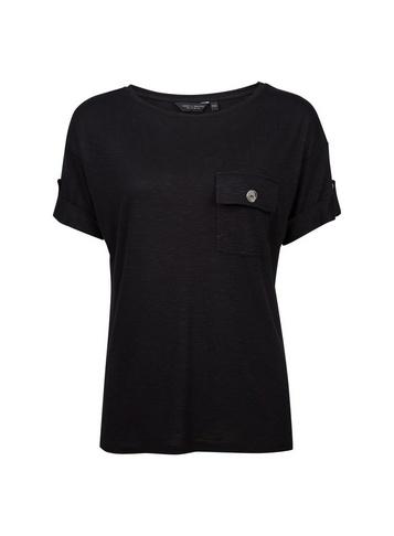 Dorothy Perkins Black Turnback Utility T-shirt