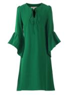 *jolie Moi Green Flare Sleeved Shift Dress