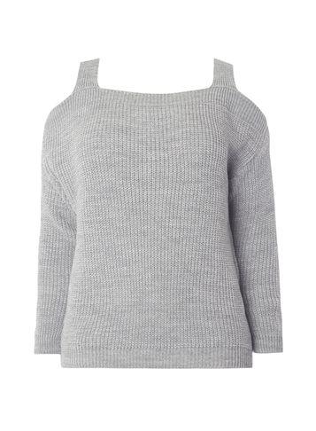 Dorothy Perkins Grey Cold Shoulder Jumper