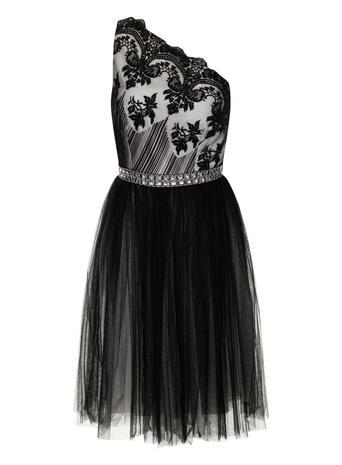 Dorothy Perkins *little Mistress Curve One Shoulder Black Prom Dress