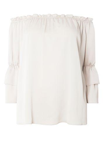 Dorothy Perkins Dp Curve Silver Ruffle Bardot Top