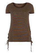 Dorothy Perkins Navy/tan Stripe Side Tie Tee