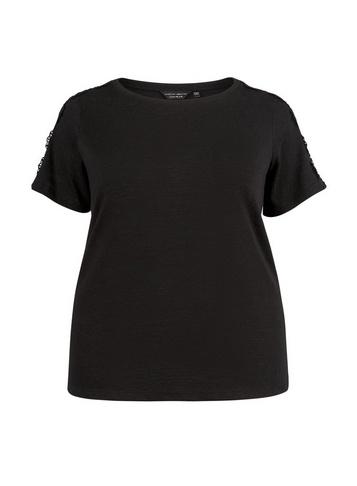 Dorothy Perkins *dp Curve Black Crochet T-shirt
