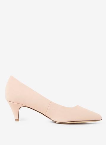 Dorothy Perkins Wide Fit Nude Microfibre Darcie Court Shoes