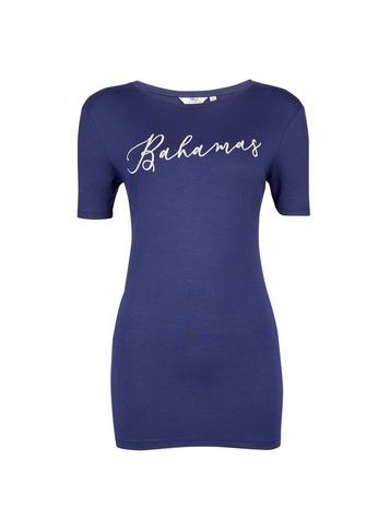 Dorothy Perkins *tall Blue Bahamas Slogan T-shirt