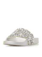 Dorothy Perkins *head Over Heels By Dune Silver Luxe Flat Sandals