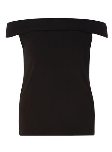 Dorothy Perkins Black Fold Over Bardot Top