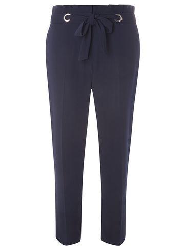 Dorothy Perkins Navy Eyelet Tie Soft Trousers
