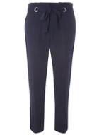Dorothy Perkins Navy Eyelet Tie Soft Trousers